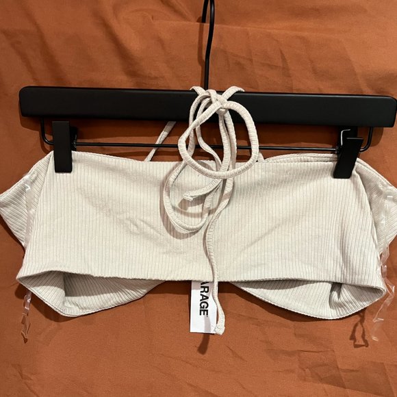 Garage Ribbed Tan Halter - Picture 2 of 5